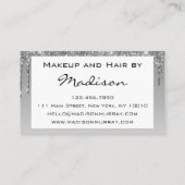 Glam Grey Silver Glitter drukt artiest uit Visitekaartje (Achterkant)