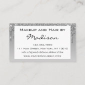 Glam Grey Silver Glitter drukt artiest uit Visitekaartje (Achterkant)