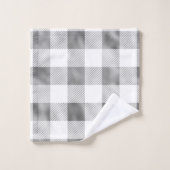 Glam Grijze witte buffelplaat Bad Handdoek (Wasdoekje)
