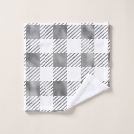 Glam Grijze witte buffelplaat Bad Handdoek (Wasdoekje)