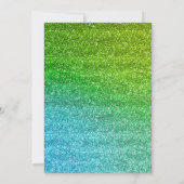 Glam groen en lichtblauwe verloop glitters Nieuwe Aankondiging (Achterkant)