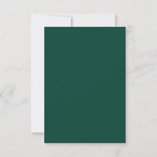 Glam Groen Goud Bruiloft RSVP met Maaltijd Keuze (Achterkant)