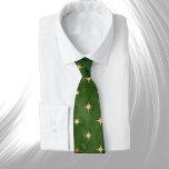 Glam Groen Goud Sterren Winter Stropdas<br><div class="desc">Goudsterren op een groene achtergrond.</div>