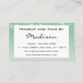 Glam Groene Drip Glitter Drips Visagist Visitekaartje (Achterkant)