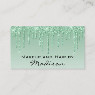 Glam Groene Drip Glitter Drips Visagist Visitekaartje