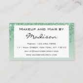 Glam Groene Drip Glitter Make-up Artiest Visitekaartje (Achterkant)