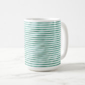 Glam Groene Witte Strepen Koffiemok (Voorkant rechts)