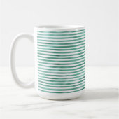 Glam Groene Witte Strepen Koffiemok (Links)