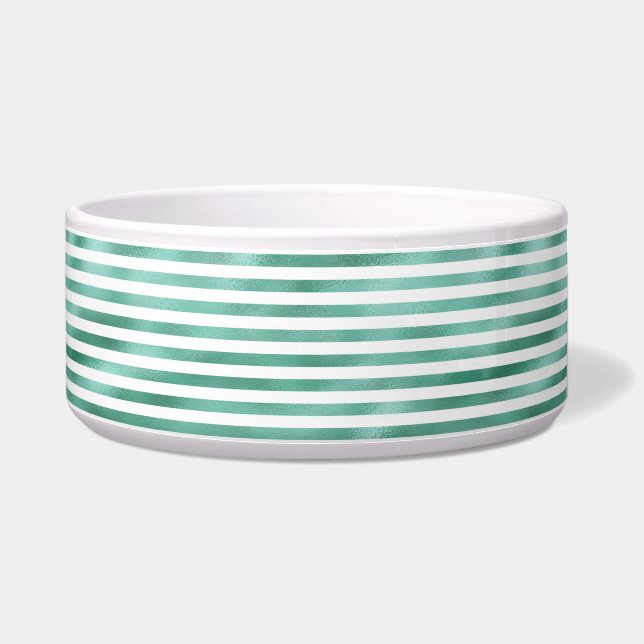 Glam groene witte strepen voerbakje (Rechts)