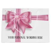 Glam grote roze satijn gift boegruitvormig hart gl groot cadeauzakje (Voorkant)