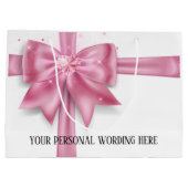 Glam grote roze satijn gift boegruitvormig hart gl groot cadeauzakje (Achterkant)