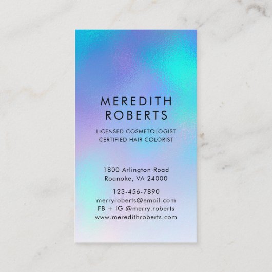 Glam Hair en Make-up Opal Hair Curl Visitekaartje (Achterkant)