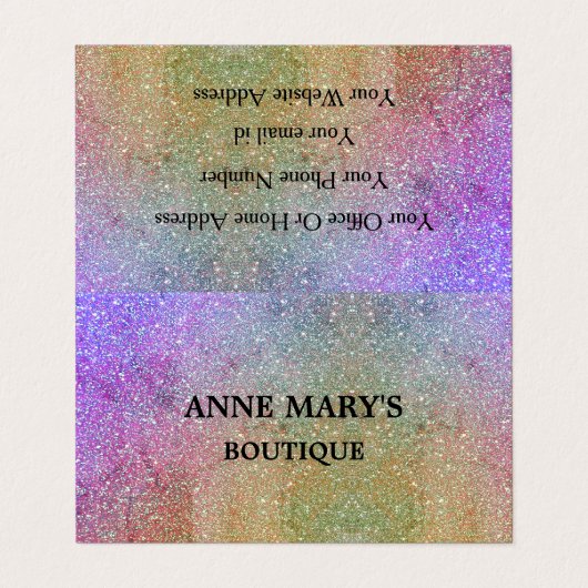 Glam Hair Salon Spa Cute Gold Paars Pink Visitekaartje (Buitenkant ongevouwen)