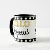 Glam Hallo de mok van de prachtige koffie (Voorkant links)