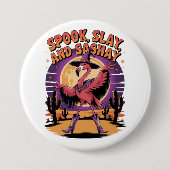 Glam Halloween Flamingo Humor Ronde Button 7,6 Cm (Voorkant)