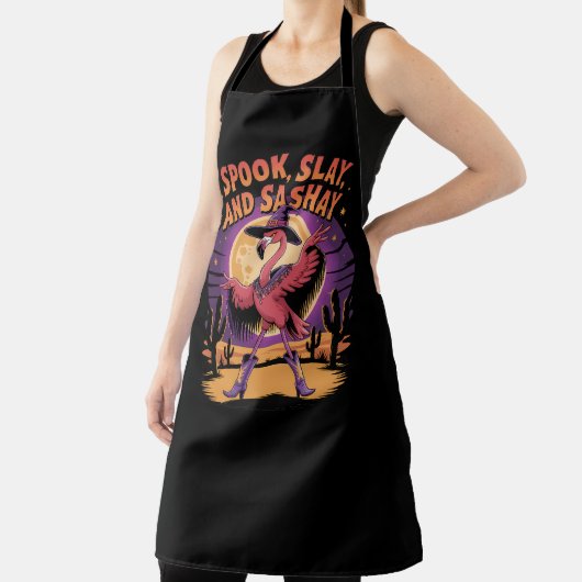 Glam Halloween Flamingo Humor Schort (Insitu)