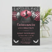 Glam Halloween Ornamenten Quinceanera Kaart (Staand voorkant)