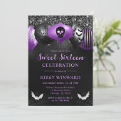 Glam Halloween Ornamenten Sweet 16 Kaart (Staand voorkant)