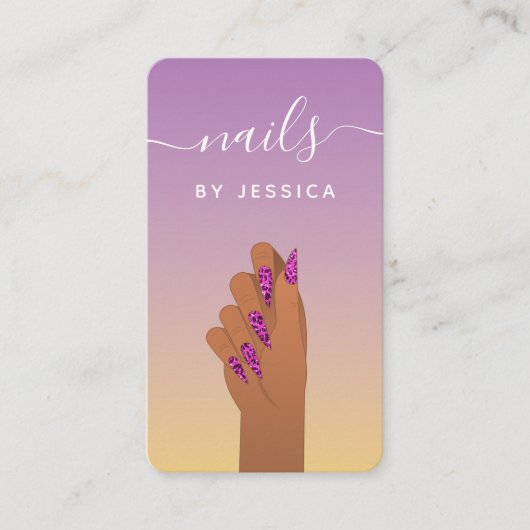 Glam HandLeopard Nail - Qr-code Sociale media afdr Visitekaartje (Voorkant)