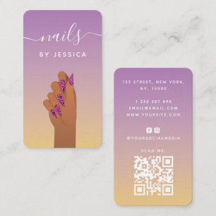 Glam HandLeopard Nail - Qr-code Sociale media afdr Visitekaartje