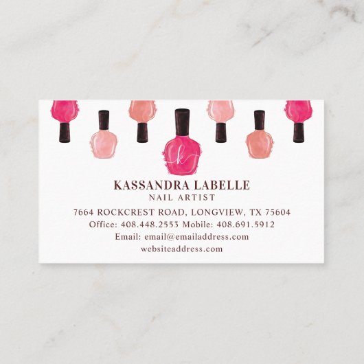 Glam Hands Nail Pools manicure Nail Salon Loyalty Visitekaartje (Achterkant)