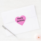 Glam Happy Birthday Black Hot Pink Glitter Sparkle Hart Sticker (Envelop)
