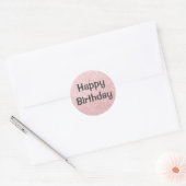 Glam Happy Birthday Blush Pink Rose Gold Glitter Ronde Sticker (Envelop)