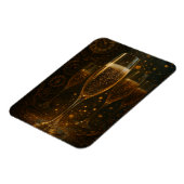 Glam Happy New Year Steampunk Champagne Magneet (Linkerzijde)