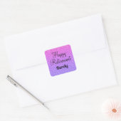 Glam Happy Retirement Ombre Paarse Glitter Sparkle Vierkante Sticker (Envelop)