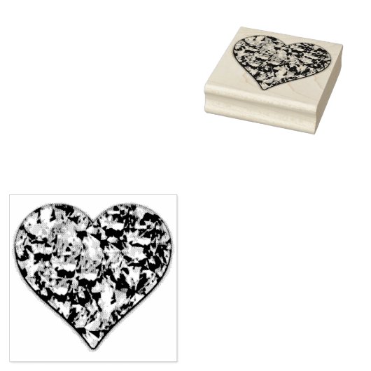 Glam Heart Rubberstempel (Gestempeld)
