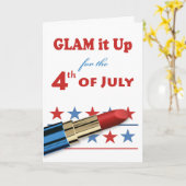 Glam hem omhoog voor de 4de juli lipstick en sterr kaart (Gele Bloem)