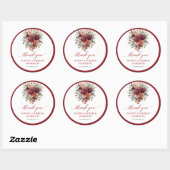 Glam herfst burgundy bloem sticker bruiloft (Vel)