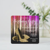 Glam High Heel Shoe Verjaardagsfeest Kaart (Staand voorkant)