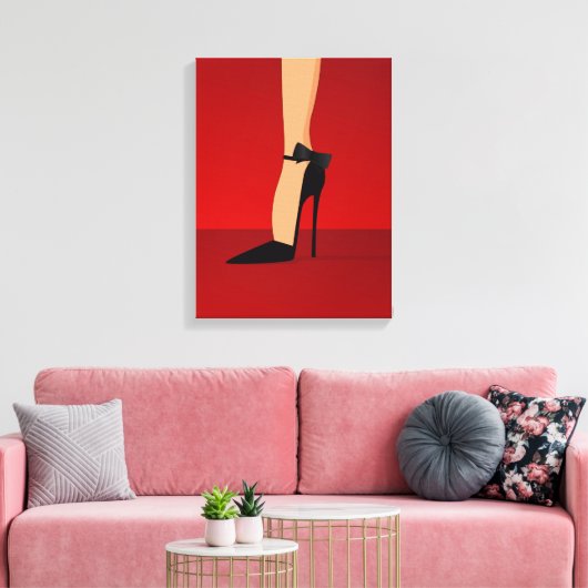 Glam high hiel Canvas Wall Art (Insitu (Woonkamer))