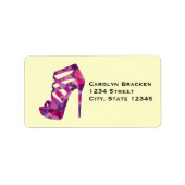 Glam  hoge hakken bruiloft adres label (Voorkant)