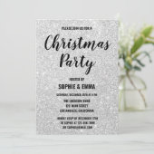 Glam Holiday Kerstfeest Silver Glitter Bling Kaart (Staand voorkant)