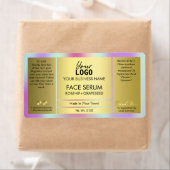 Glam-holografisch en goudoliereserumlabel etiket (Insitu)