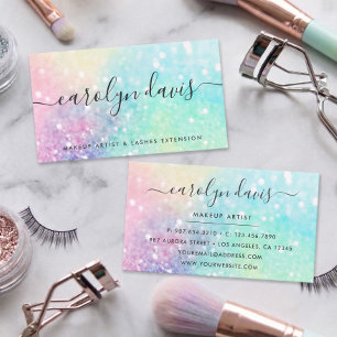 Glam holografische glitters iriserende mooie patro visitekaartje