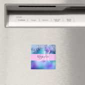 Glam Holografische Zeemeermin Glitters Glans Monog Magneet (Insitu (Vaatwasser))