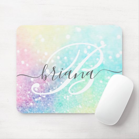 Glam Holographic Glitter Colorful Patroon Muismat (Met muis)