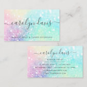 Glam Holographic Glitter Iridescent  Patroon Visitekaartje (Voorkant / Achterkant)