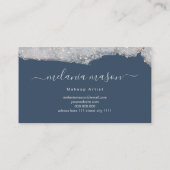 Glam Holographic Glitter Makeup Artist Blue Visitekaartje (Achterkant)