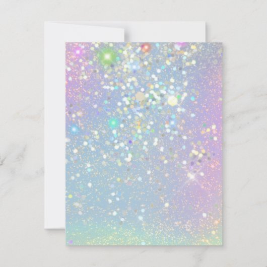 Glam Holographic Glitter Modern Save the Date (Achterkant)