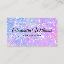 Glam Holographic Glitter Modern Trendy Paars Visitekaartje
