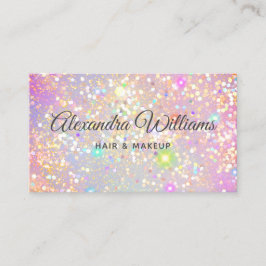 Glam Holographic Glitter Modern Trendy Roze Visitekaartje
