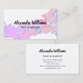 Glam Holographic Glitter Modern Trendy Uniek Visitekaartje (Voorkant / Achterkant)