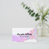 Glam Holographic Glitter Modern Trendy Uniek Visitekaartje (Staand voorkant)