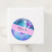 Glam Holographic Mermaid Glitter Sparkle Monogram Bedankjes Labels (In situ)