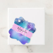 Glam Holographic Mermaid Glitter Sparkle Monogram Bedankjes Labels (In situ)