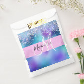 Glam Holographic Mermaid Glitter Sparkle Monogram Bedankzakje (Gezegeld)